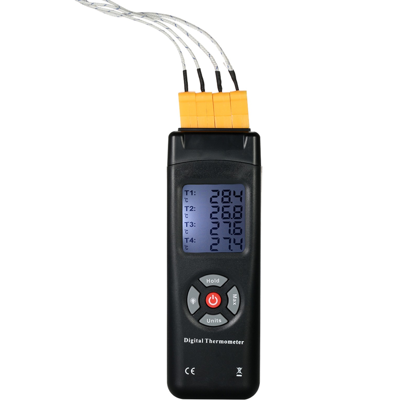 4-Channel K-Type Digital LCD Thermometer Thermocouple Sensor