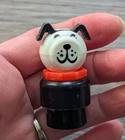 Vintage Little People Black and White Dog With Red Collar
