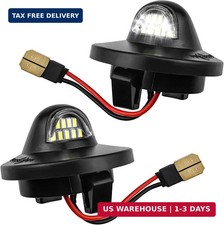 2 Pcs Full Led License Plate Light Tag Lamp Assembly 6500k Vehicle Rear License