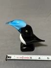 Vintage Art Glass Toucan Bird Figurine Blue Beak Murano Style