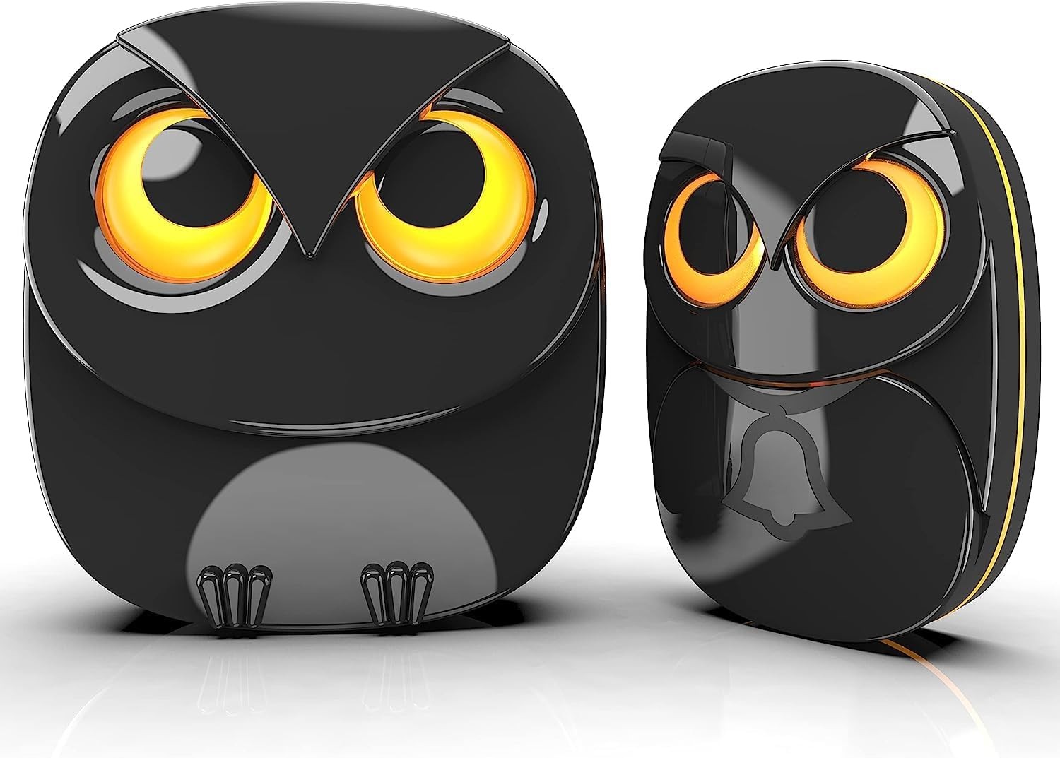 Cute Owl Wireless Doorbell Kit with 1 Receiver and 1 Transmitter in Black-image