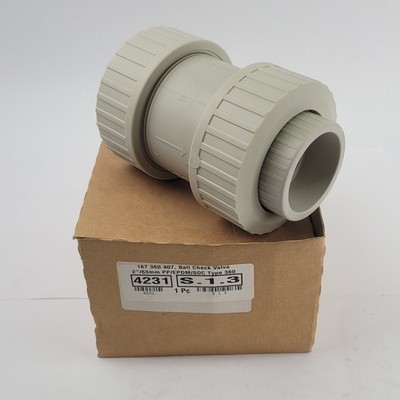 Georg Fischer 167 360 407 Ball Check Valve, 2''/63mm, PP/EPDM/SOC Type 360 - NEW