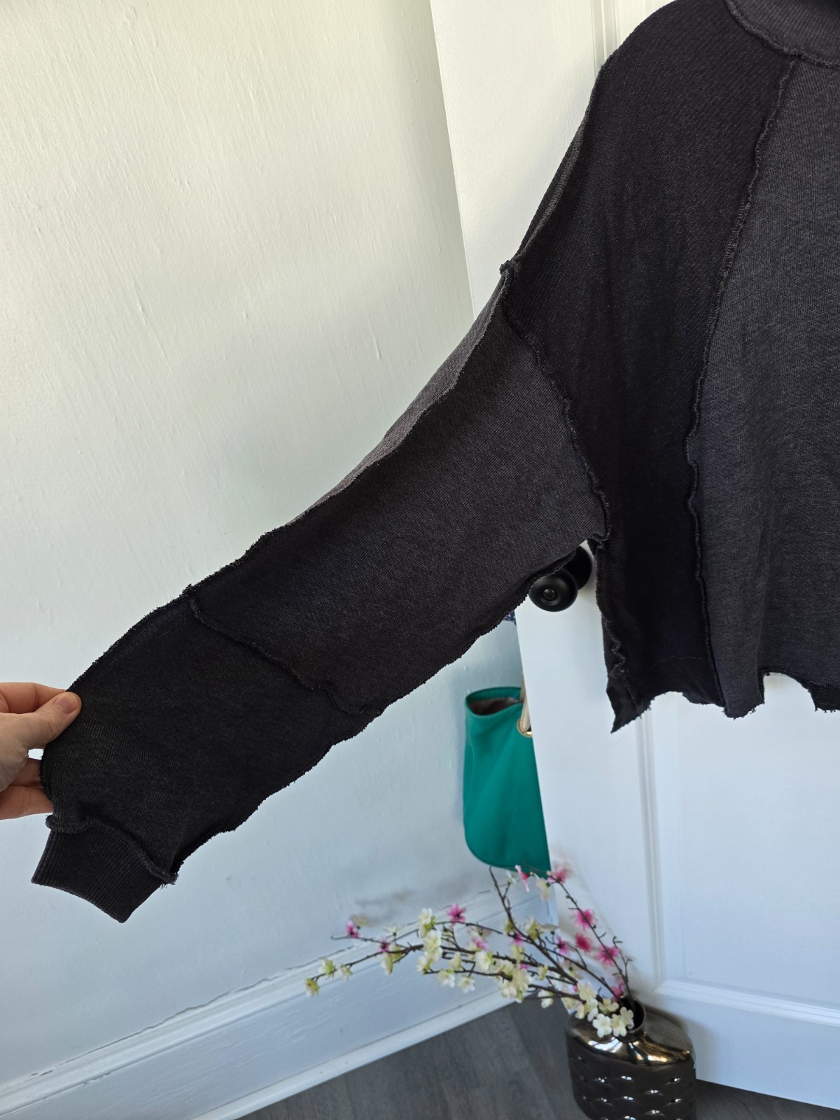 American Eagle Patchwork Exposed Seam Oversized S… - image 2