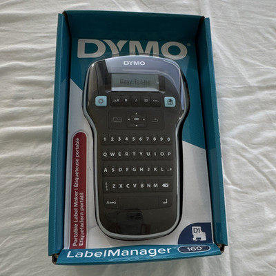 DYMO LabelManager 160 Portable Label Maker w/ D1 Starter Tape 1/2in x 10ft B/W
