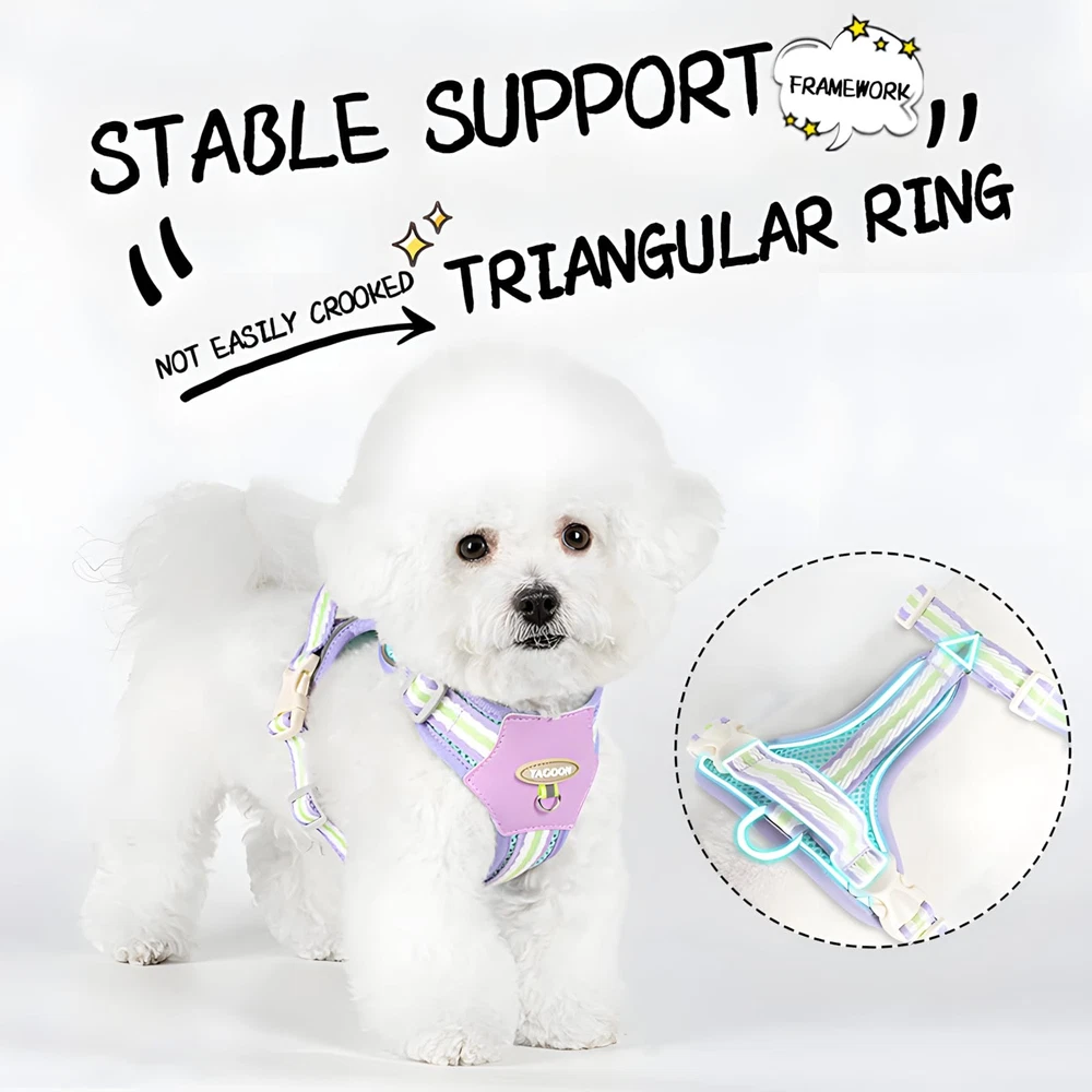 Dog Harness with Reflective Strips Breathable Mesh No Pull Vest Leash Small