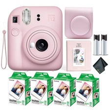Fujifilm Instax Mini 12 Instant Camera Bundle, Blossom Pink Film