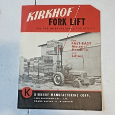Vintage 50's or 60's Kirkhof Fork Lift Vintage Brochure 6 pages