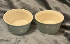 Spode Baking Days x 2 Light Blue spotted Ramekins