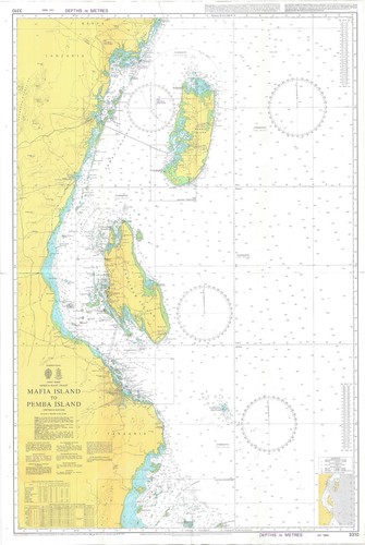 Almirantazgo 3310 Isla Mafia a Isla Pemba Mapa Gráfico Marina Papel de Pared Náutico - Imagen 1 de 8