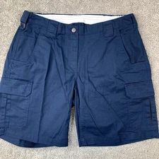 WearGuard Work Shorts Women's 16 Navy Flat Front Cargo Pocket Polyester Blend