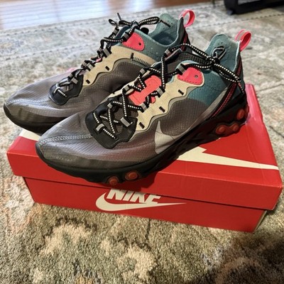 Nike React Element 87 Solar Red Black/Cool Grey/Blue Chill AQ1090-006 Nylon 2018