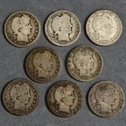 Barber Quarter Lot 8 Coins 1907-1916 P & D Mints G-VG Silver S00