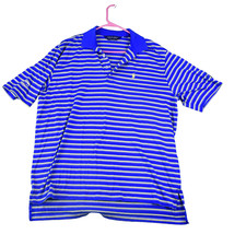 Polo Ralph Lauren Polo Shirt Men's Large Blue Yellow Stripe Short Sleeve