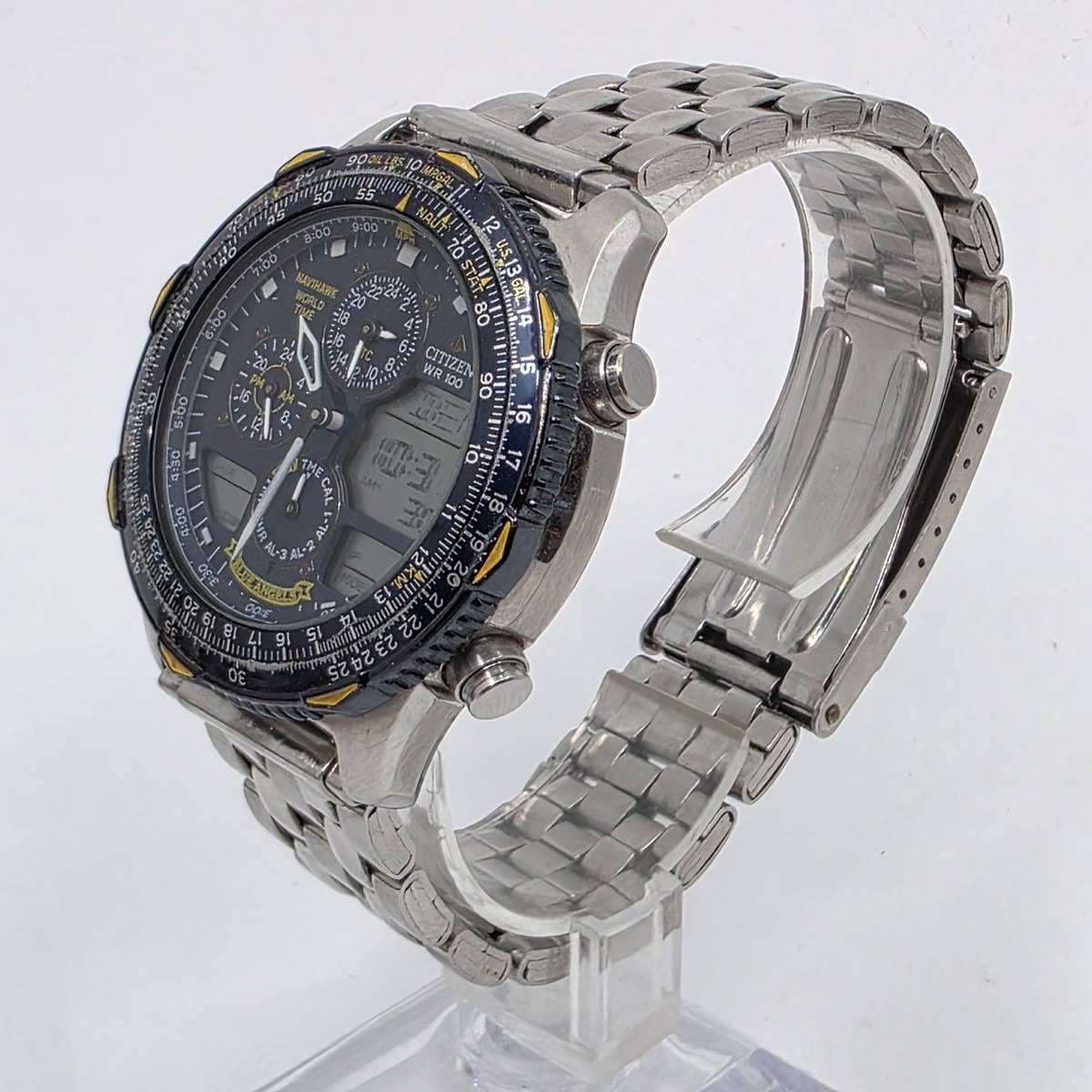 CITIZEN　C300ワールドタイム　デジアナ Citizen Blue Angels Navihawk World Time Chronograph Watch C300