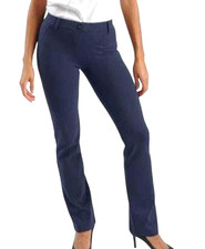 BETABRAND Navy Blue Ponte Knit CLASSIC YOGA/DRESS PANTS Straight Leg Mid-Rise L