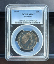 1999 Australia 20c Twenty Cent Coin - Choice Uncirculated - PCGS Graded MS67