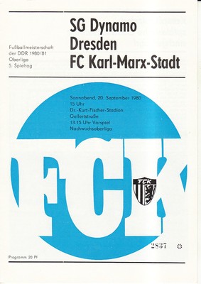 Ol 80/81 Fc Karl-Marx-City - Sg Dynamo Dresden