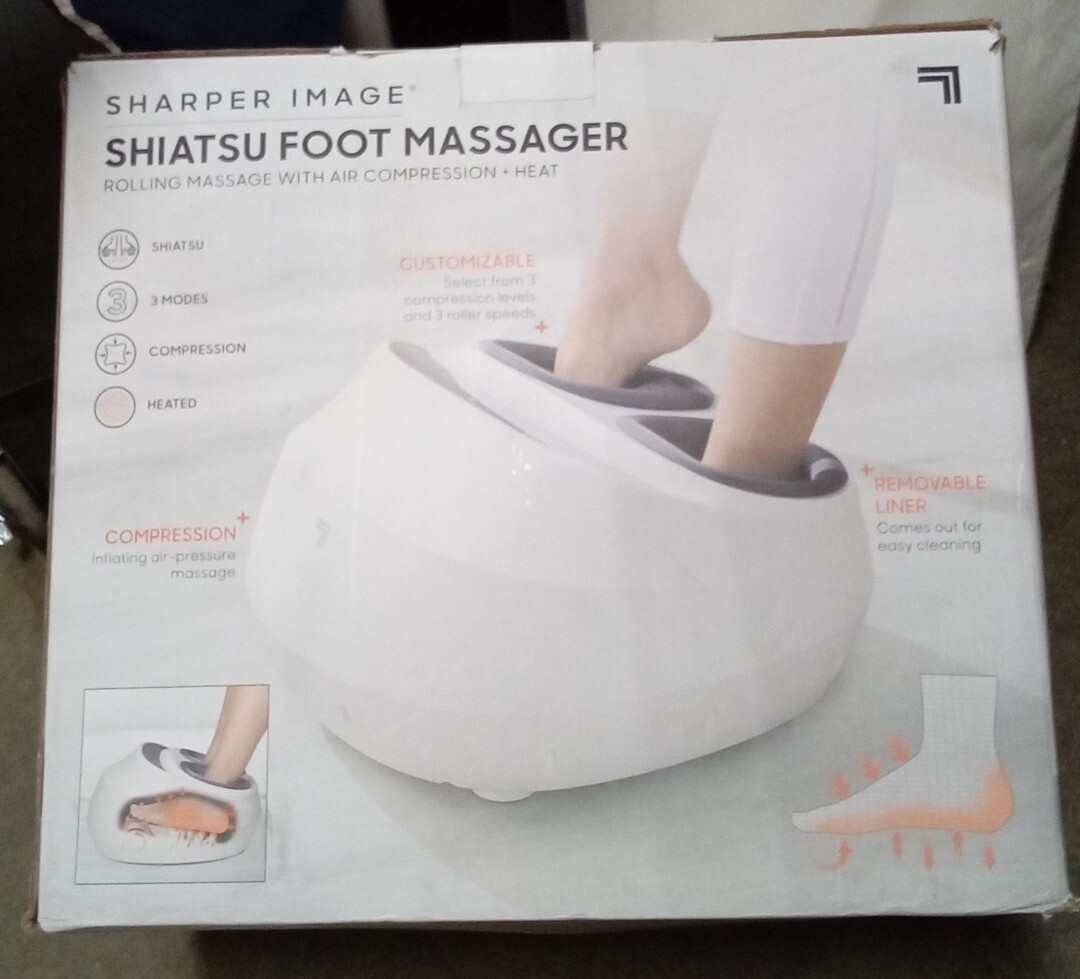 Sharper Image Shiatsu Heated Foot Massager Rolling Massager 110AW 843479153088 eBay