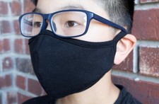 Reusable Washable 2-Layers Fabric Face Mask,One Adult Size,Black Color