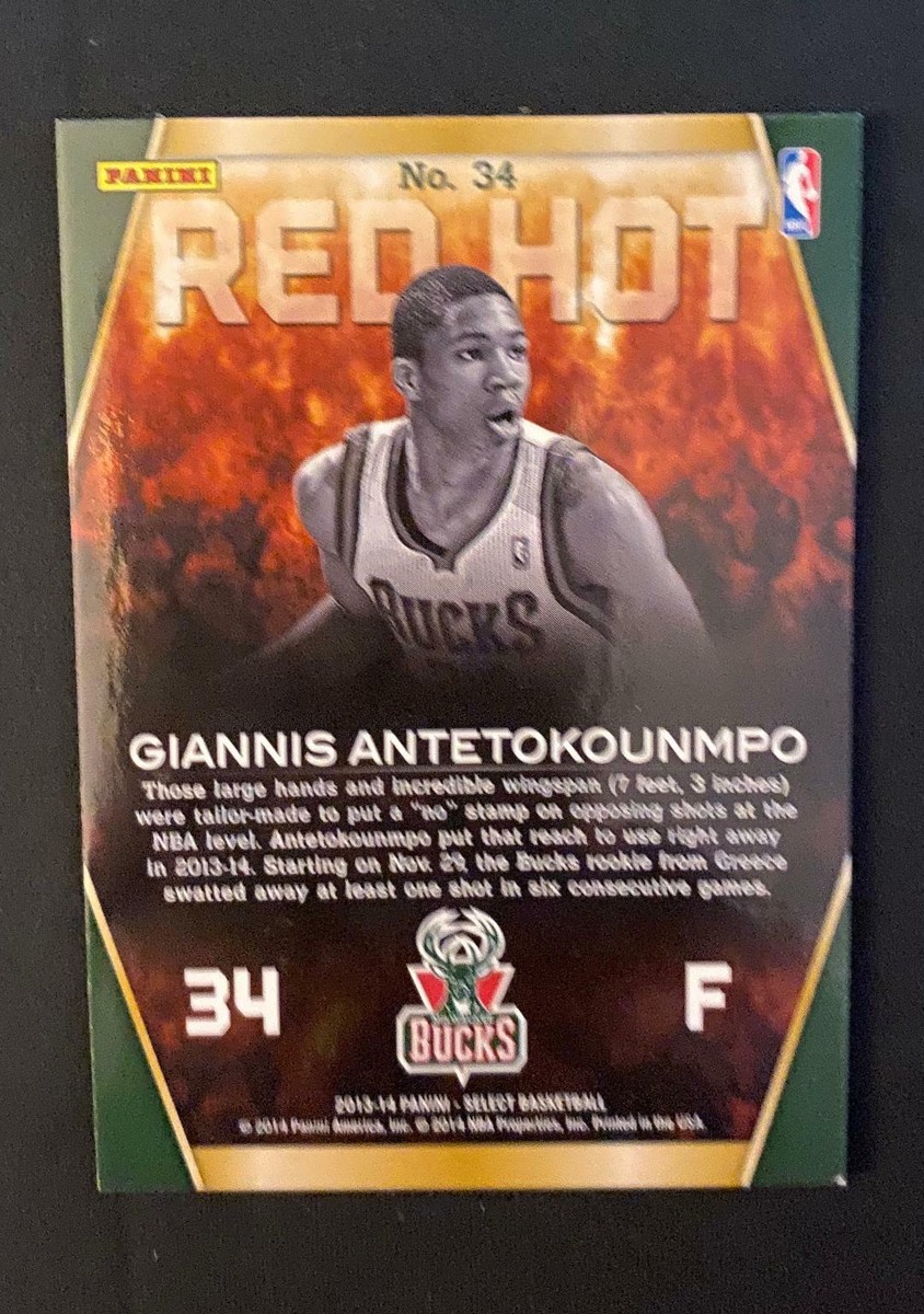 GIANNIS ANTETOKOUNMPO 2013-14 PANINI SELECT RED HOT RC VERY GRADE