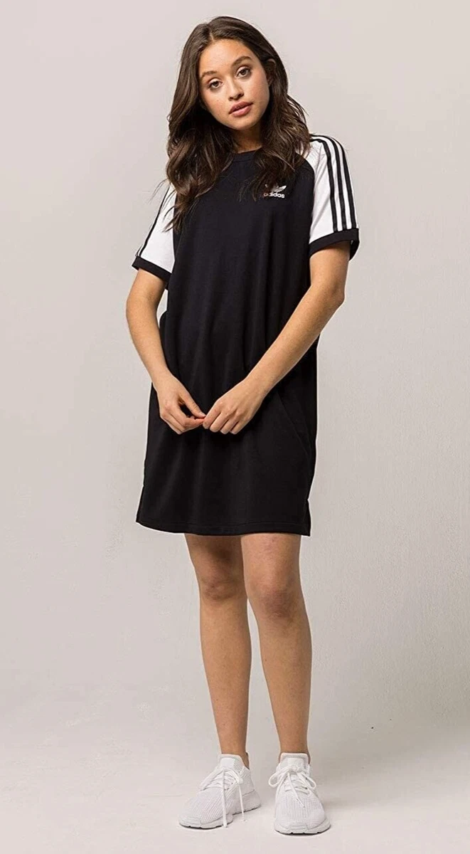 Adidas [CE4961] Womens Raglan Dress Black/White Size XS New With Tags |