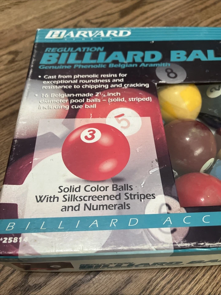 哈佛体育豪华法规复古台球台球杆 2 1/4 英寸比利时 — 第 3/4 张图片