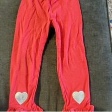 Red Sparkle Heart Bell Bottoms