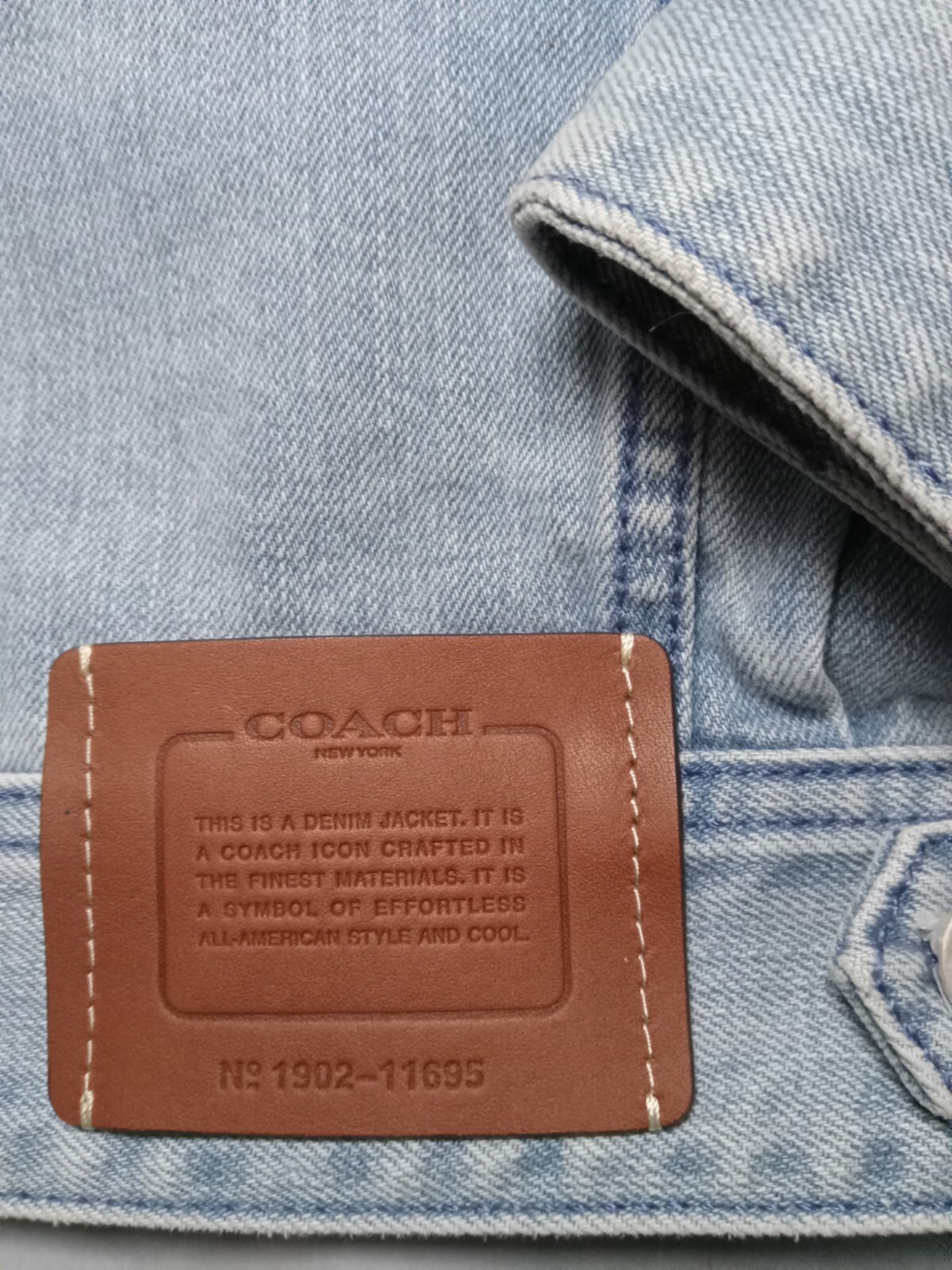 COACH Novelty Denim Jacket Men's Size Large Light Wash image 4