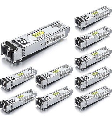10-PACK 1000Base-SX, For Cisco GLC-SX-MMD Transceiver, 1.25G SFP Multimode  550m