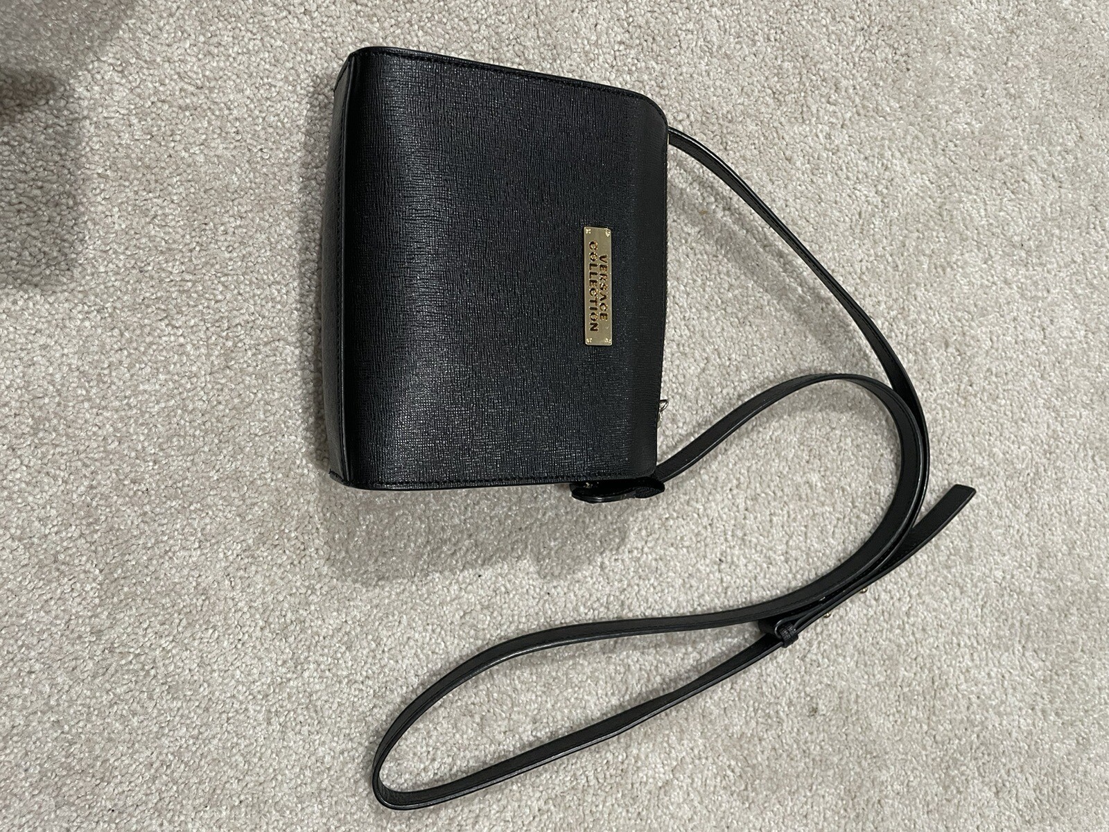 Versace Collection Mini Black Leather Crossbody Bag for sale  