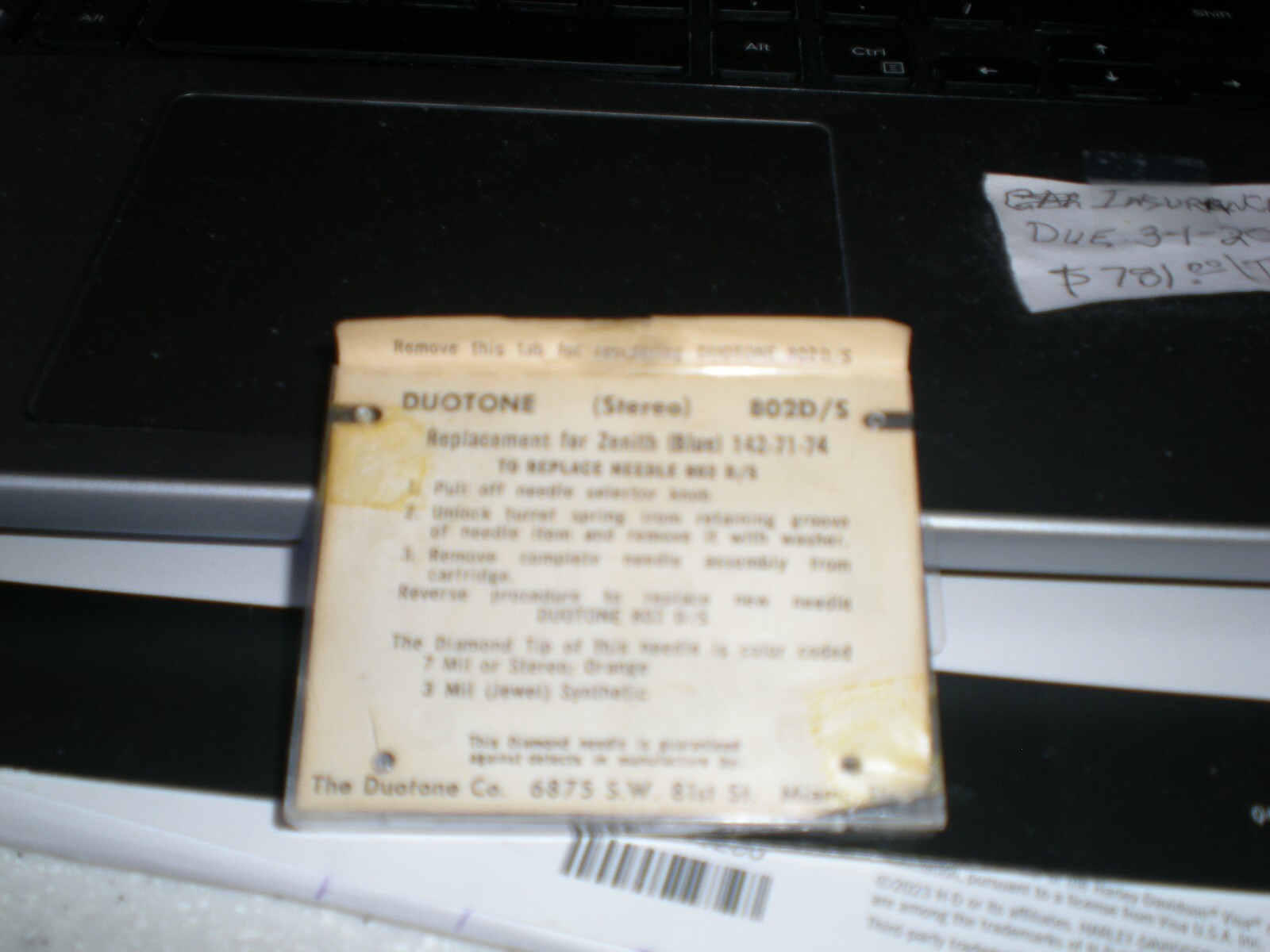 Zenith phonograph needles and cartridge, Lot of 3 NOS vintage