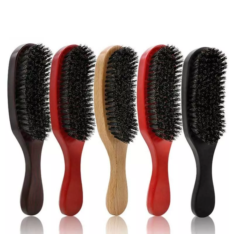 Natural Curved Soft Boar Bristle Wave Hair Brush Wooden Handle Comb Styling New