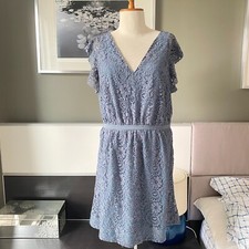 - MADEWELL Lace Office and Party Dress in Stone Blue US 10