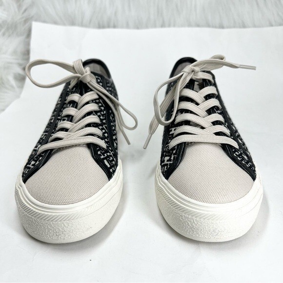 Tommy Hilfiger Women's Aquila Lace Up Sneakers Black Beige Logo Size 8M thumbnail 3