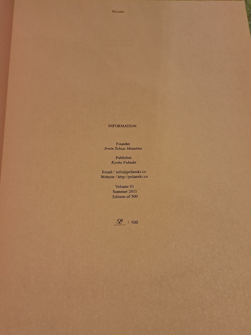 Polanski magazine vol 1 super rare limited collectible photography