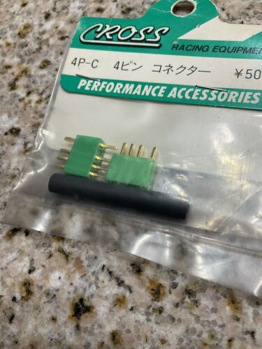 Vintage Cross 4P-C Green ESC Motor Plug Connector RC10 Trinity Novak Tekin TA02 - Picture 2 of 2