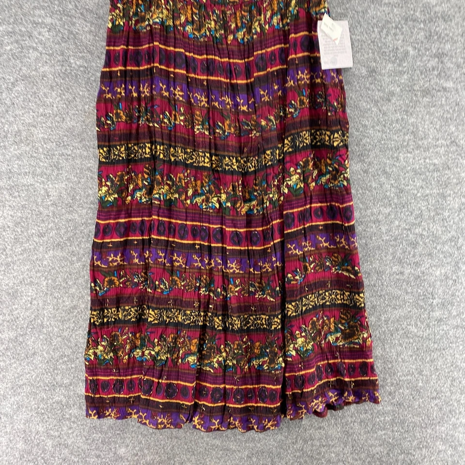 Nueva Falda Ashley Stewart Mujer L Grande Roja Rayas Línea A Midi Pull On Rayón Foto 4 de 4