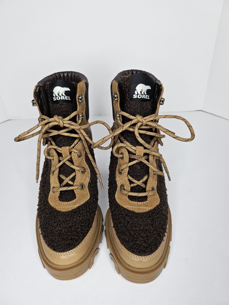 SOREL Brex Cozy Lace Women's Waterproof Ankle Boots Brown Size 8.5