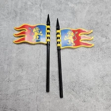 2pack Custom Lion Flag Block Accessory for Castle Minifigures A12LFG01