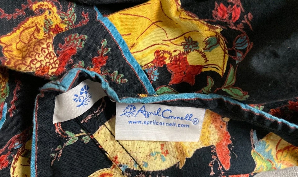 April Cornell Black Farmhouse Rooster French Country Tablecloth 58 x 100 - Image 3 of 3