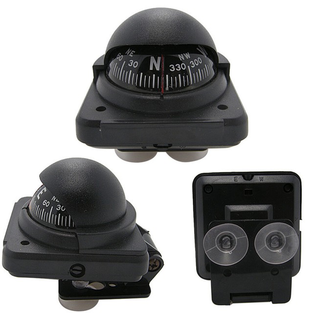 Black Auto Car Electronic Compass Navigation Dashboard Mount Marine