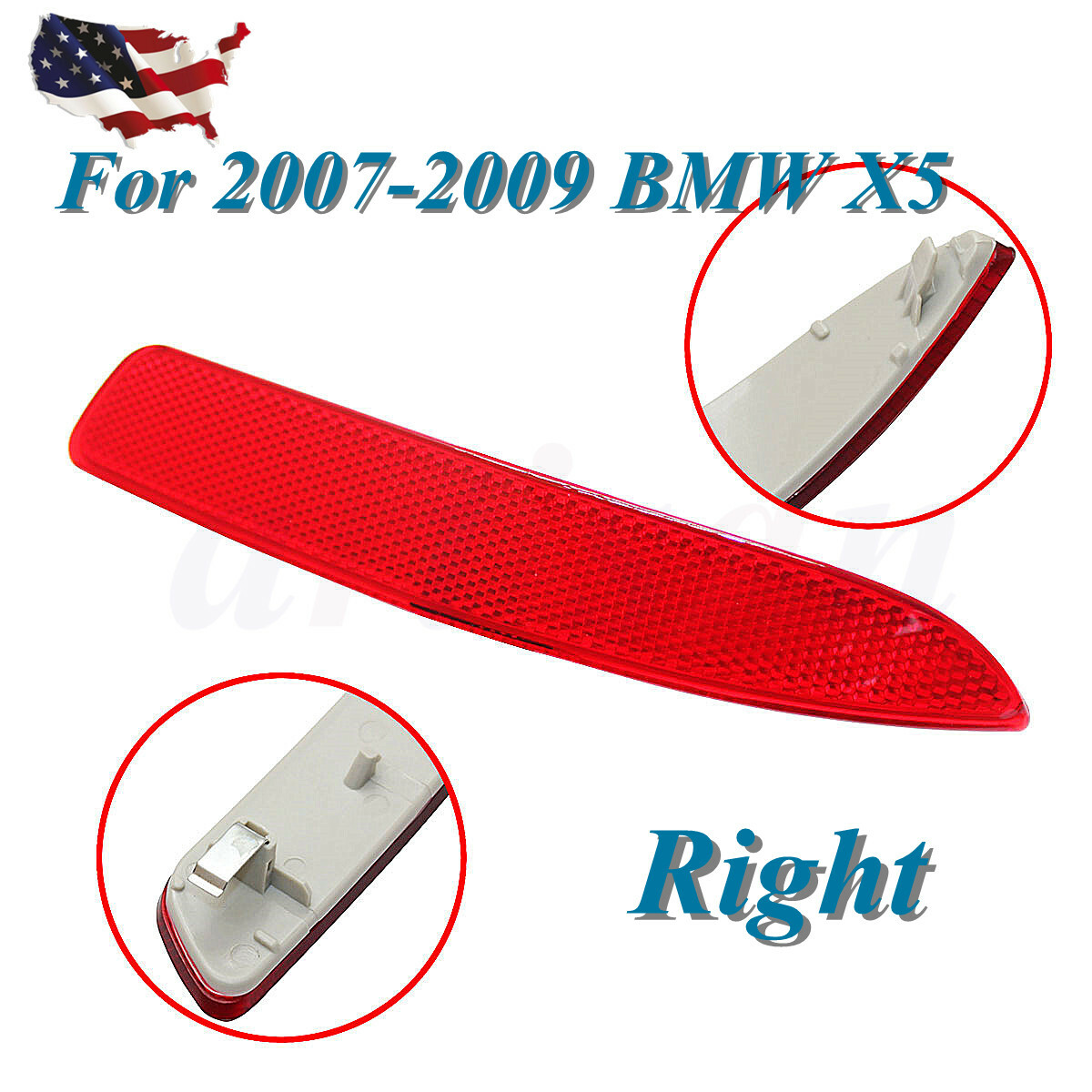 For 2007-2009 BMW X5 Rear Right Bumper Reflector 63217158950 | eBay