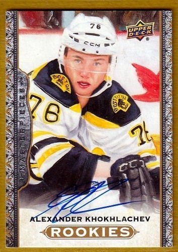 2014-15 UD Masterpieces #176 Alexander Khokhlachev RC AUTO - Boston Bruins