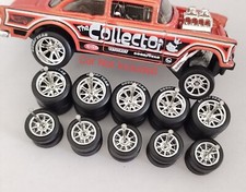 Diecast Car Bbs Chrome Rubber Wheels Tires 5 Sets 164 Size Chevy Gasser Wheel