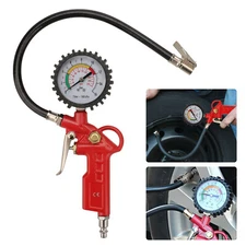 220PSI Tire Inflator Gun Gauge 1/4'' NPT Hose Air Chuck Pneumatic For Truck Car
