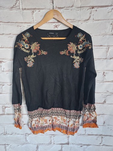 T-shirt à manches longues Desigual de la taille XL, de couleur noir