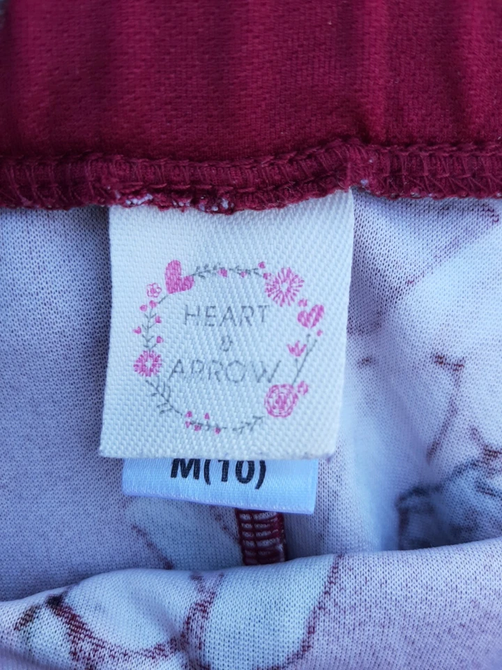 Girls Heart and Arrow floral flowers rose skirt - Size M (10) red - Image 4 of 4