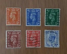 Complete GB used stamp set: 1950-52 King George VI definitives