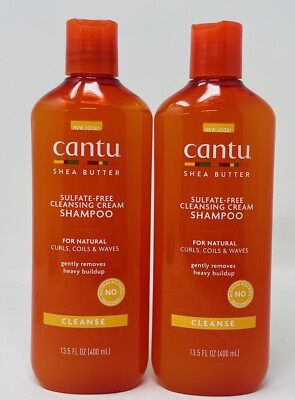 PACK OF 2 Cantu Sulfate-Free Cleansing Cream Shampoo, 13.5 oz / 400 Ml Each