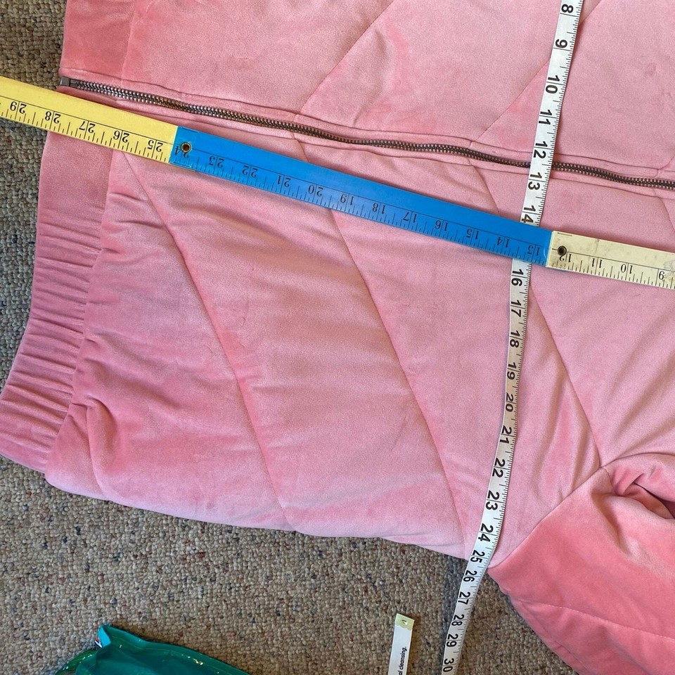 Woman Within Soft Cozy Casual Bomber Pink Velour Jacket Coat Full Zip